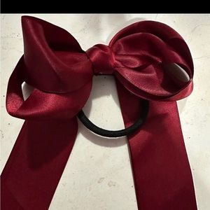Dark Red Satin Bow 5 inches long